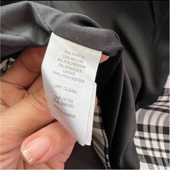 Womens Blazer Medium Black White Plaid Double Breasted Jacket Preppy Academia - Picture 9 of 10